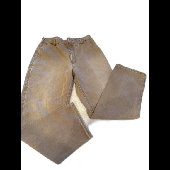 Vtg Carhartt Pants b11 dungaree fit38x34 Brown Carpenter USA Union Made - Picture 1 of 9